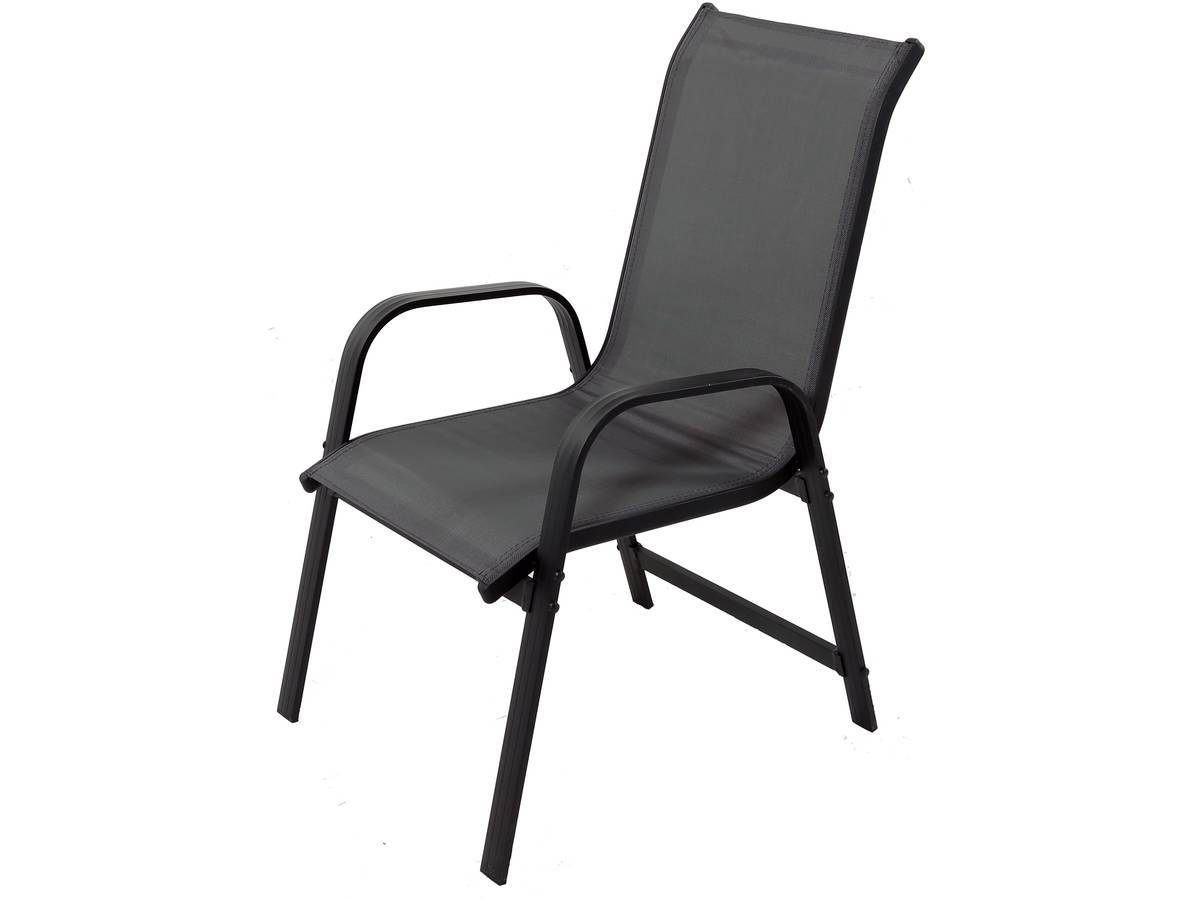 Habitat Et Jardin - Table Et Chaises De Jardin En Textilène "cordoba + Porto" 6 Personnes Gris Foncé -habitat Et Jardin - Image 3