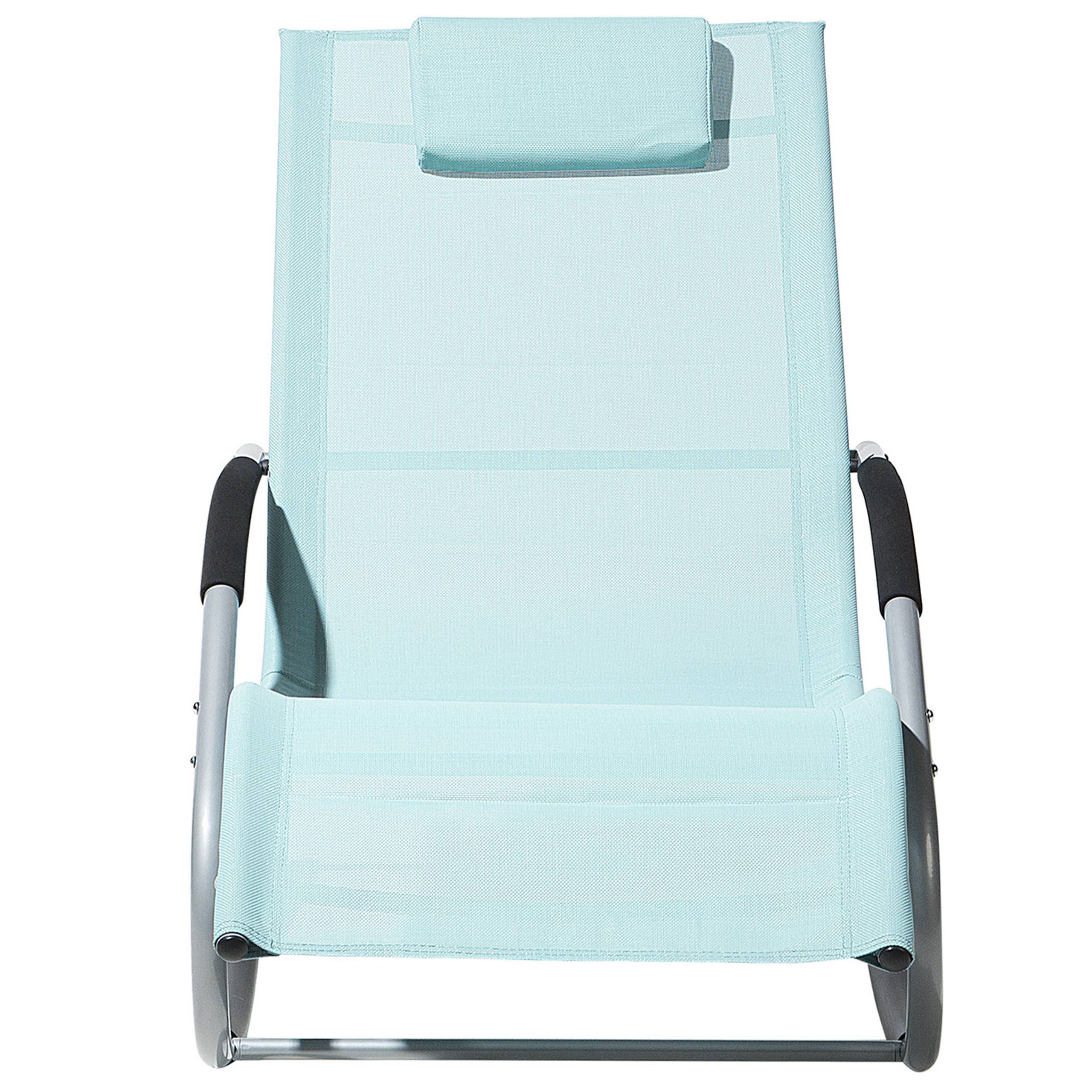 Beliani - Transat Bain de Soleil Fonction Bascule en Acier Noir et Textile Vert Menthe Matières Durables et Design Moderne pour Jardin ou Terrasse Beliani - Image 4