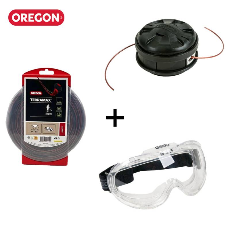 Oregon - Pack OREGON Fil Débroussailleuse TERRAMAX ø3mm, 44m + Tête Lightnin Load -130 mm + Masque de Sécurité - Image 1