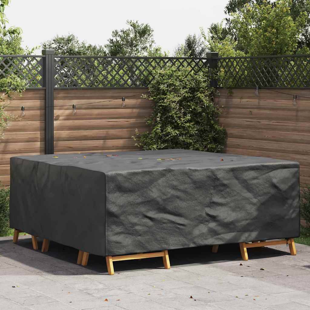 Housse de jardin Tissu Oxford 420D Résistante aux Intempéries pour Ensemble Table et Fauteuils Noir 200x190x85 cm – ComfortXL Outdoor Living - Image 1
