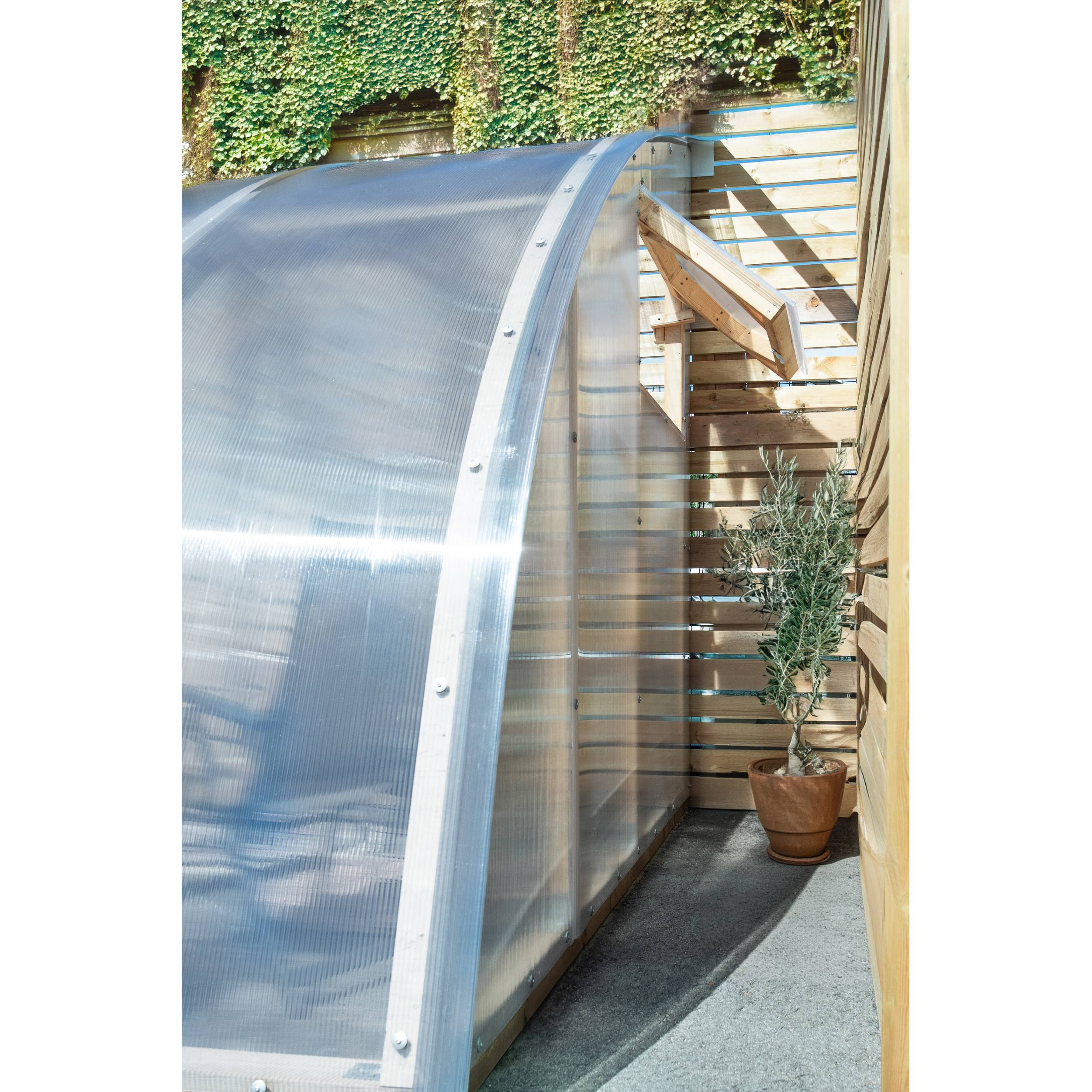 Serre en bois adossée 18m² Norhage Vegg 300 - Polycarbonate 10mm - Image 4