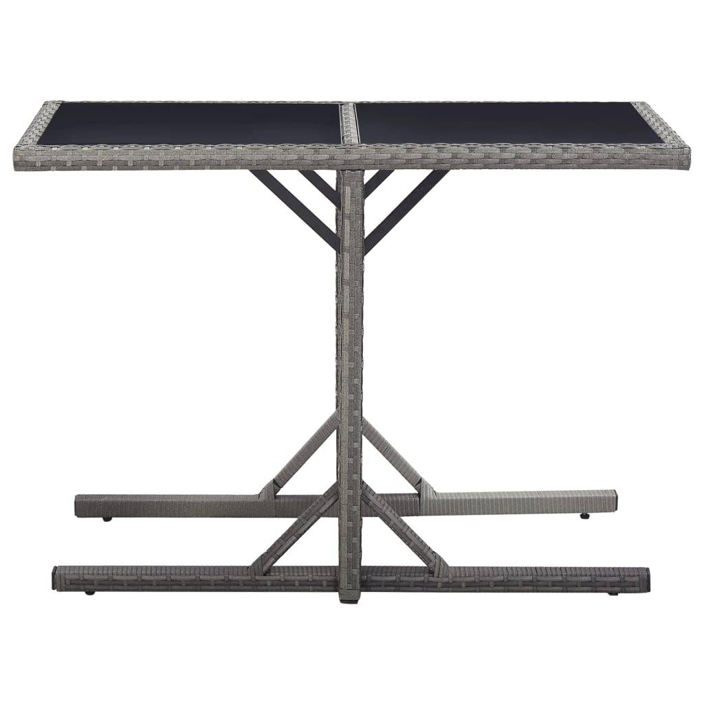 PANGIVO - Table de jardin Verre et Résine tressée Anthracite 110 x 53 x 72 cm - PANGIVO - Image 2
