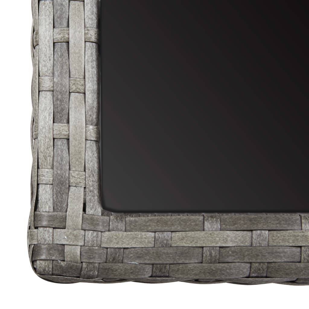 PANGIVO - Table de jardin Verre et Résine tressée Anthracite 110 x 53 x 72 cm - PANGIVO - Image 5