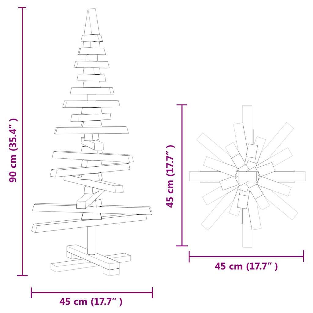 Maison Chic - Sapin de Noël | Arbre de Noël en bois pour décoration 90 cm bois massif de pin Maison Chic - Image 10