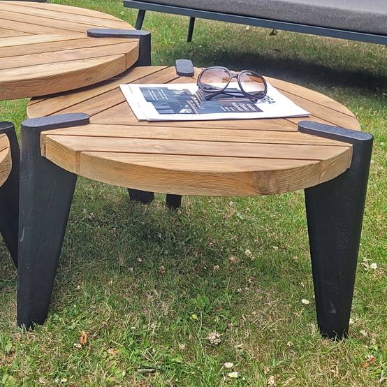 Table basse en teck recyclé 60 cm, Carmen - Gecko Jardin - Image 1