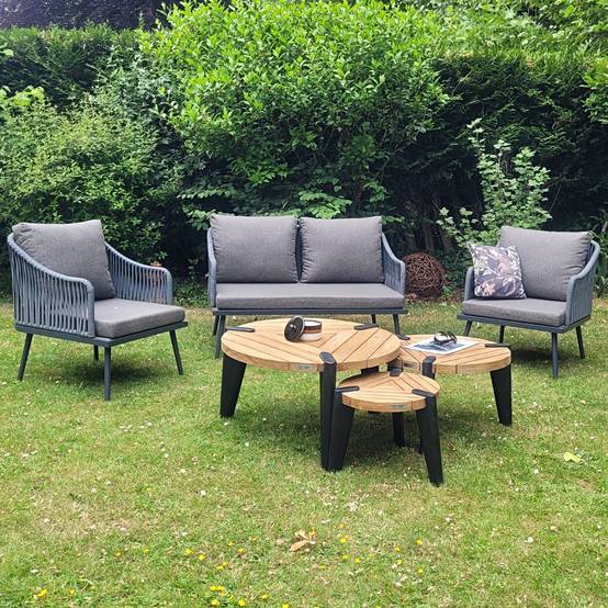 Table basse en teck recyclé 60 cm, Carmen - Gecko Jardin - Image 4