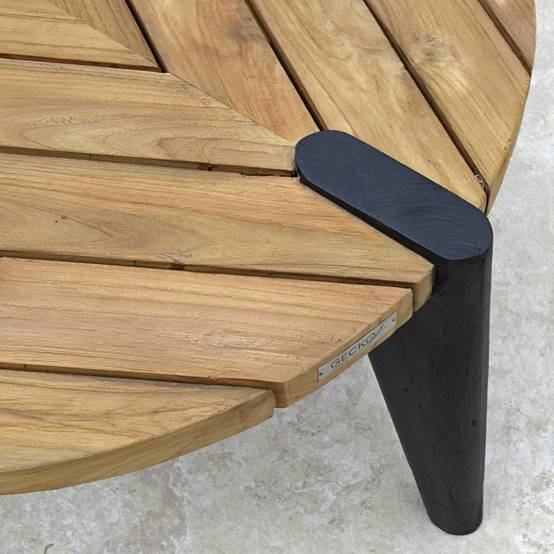 Table basse en teck recyclé 60 cm, Carmen - Gecko Jardin - Image 3