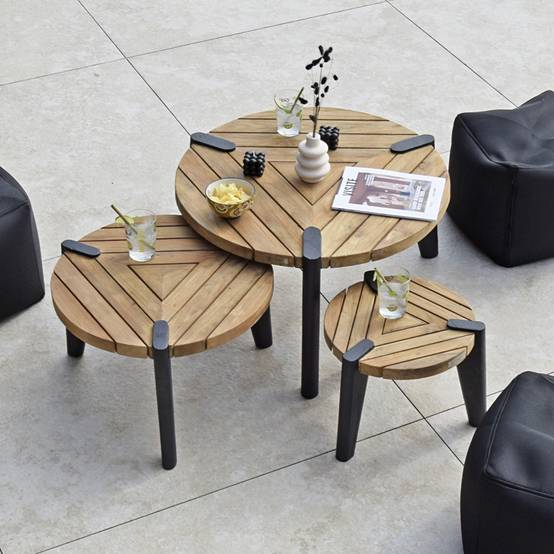 Table basse en teck recyclé 60 cm, Carmen - Gecko Jardin - Image 6