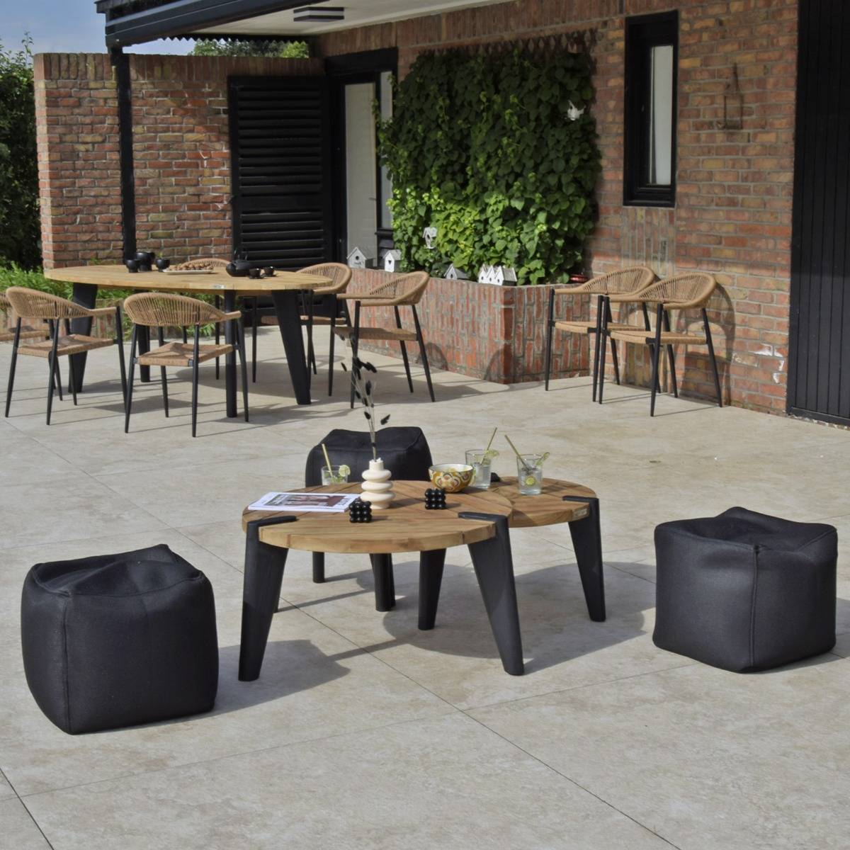 Table basse en teck recyclé 60 cm, Carmen - Gecko Jardin - Image 7