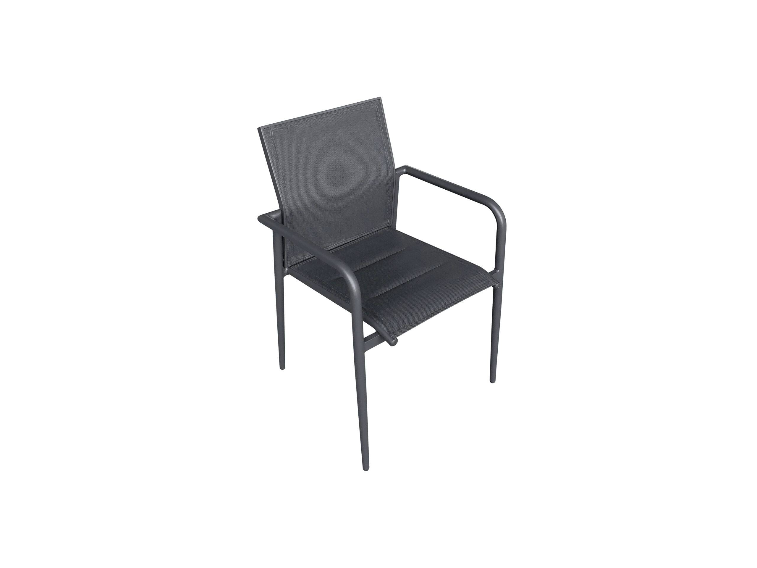 Wilsa Garden - Lot de 2 fauteuils de jardin aluminium gris textilène MODULO - Image 2