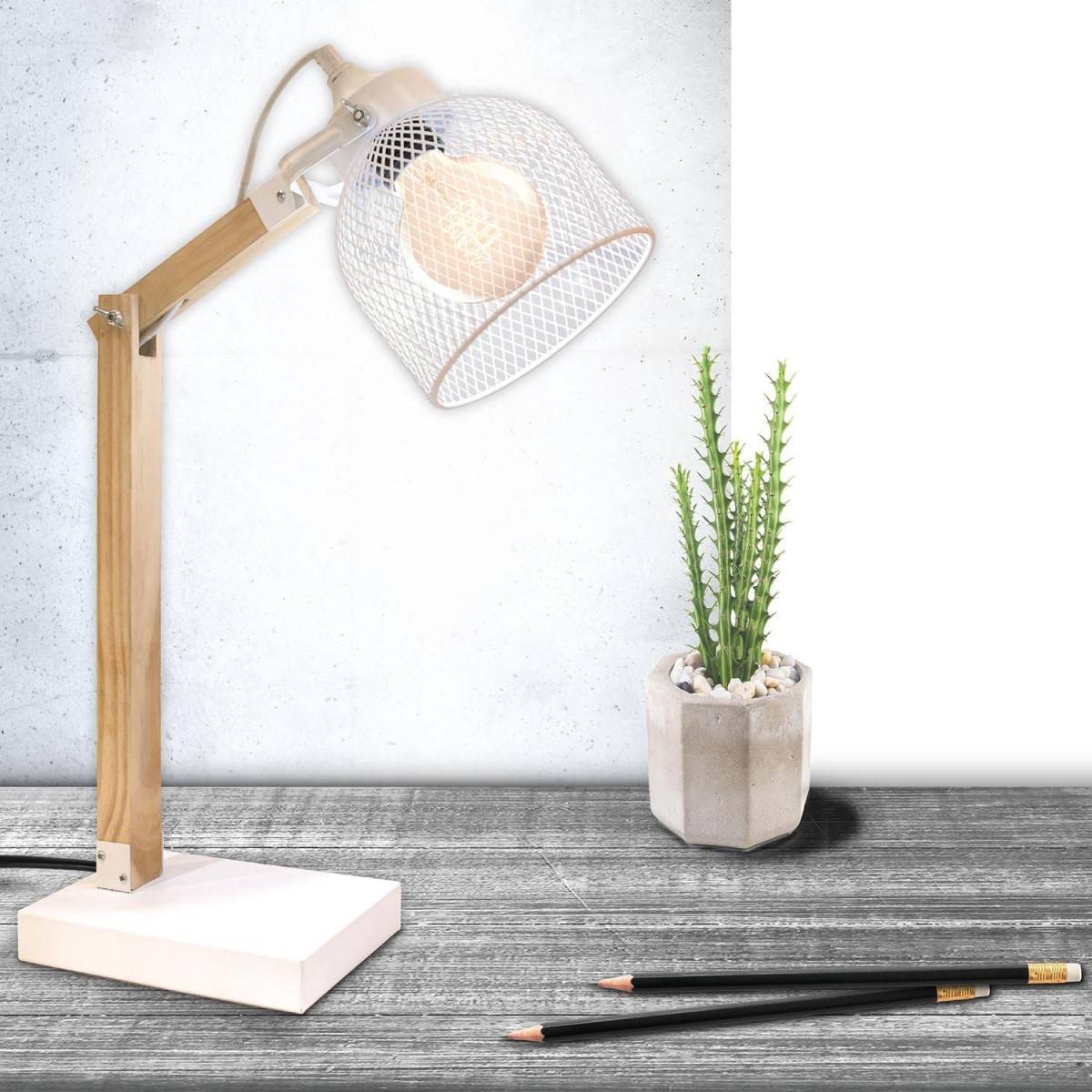 The Home Deco Light - Lampe de bureau style industriel métal et bois - Image 5
