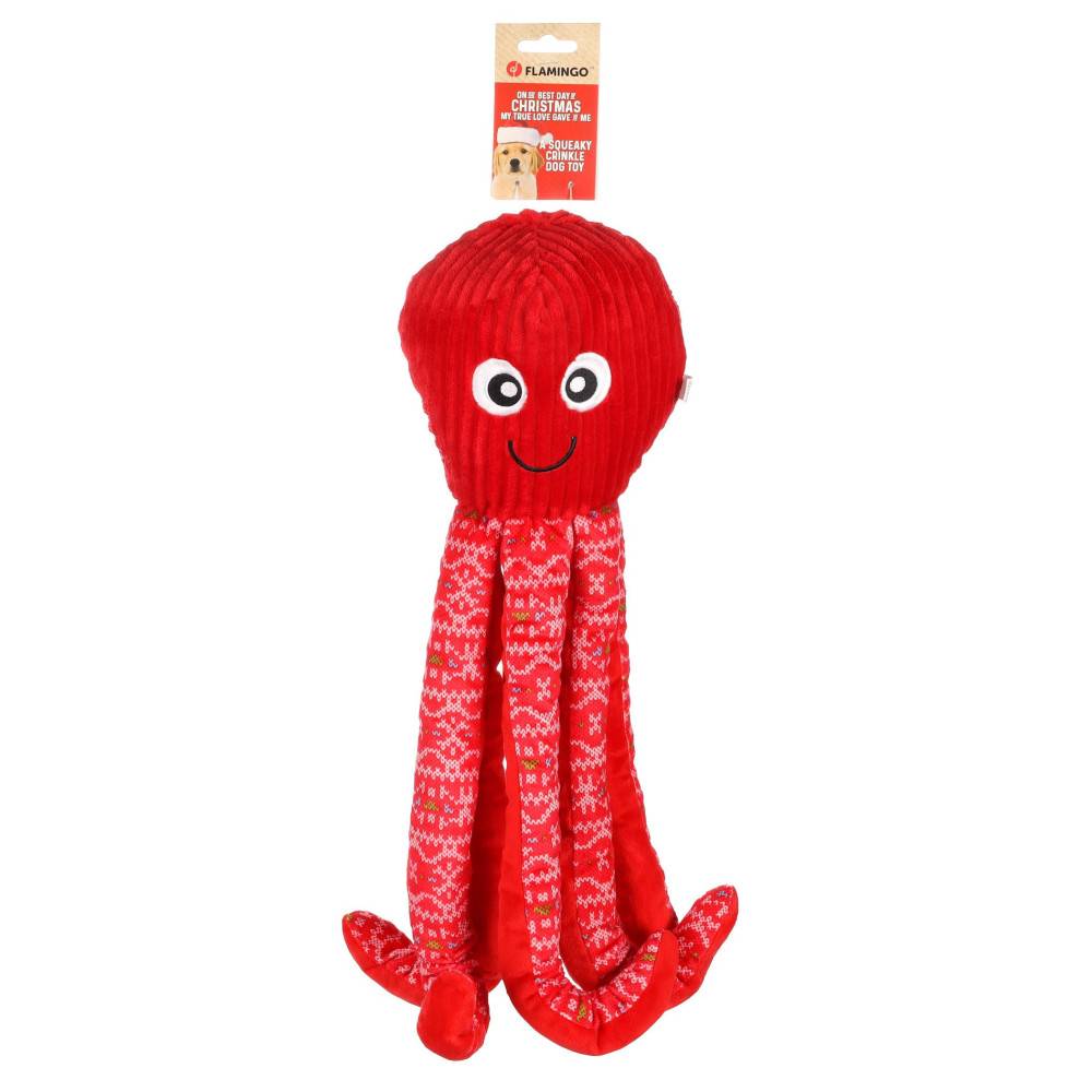 Flamingo - Jouet Noël Pulpa Poulpe Rouge 50 cm pour chien - Flamingo FL-523236 - Image 3
