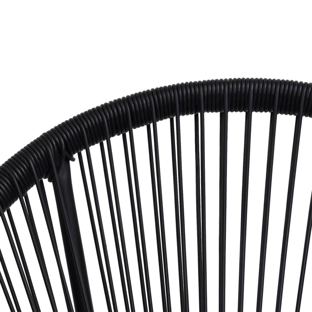 ComfortXL - Salon de Jardin 5p Rotin PVC Rond Table Ronde Ø70cm Extérieur Noir – ComfortXL Outdoor Living - Image 9