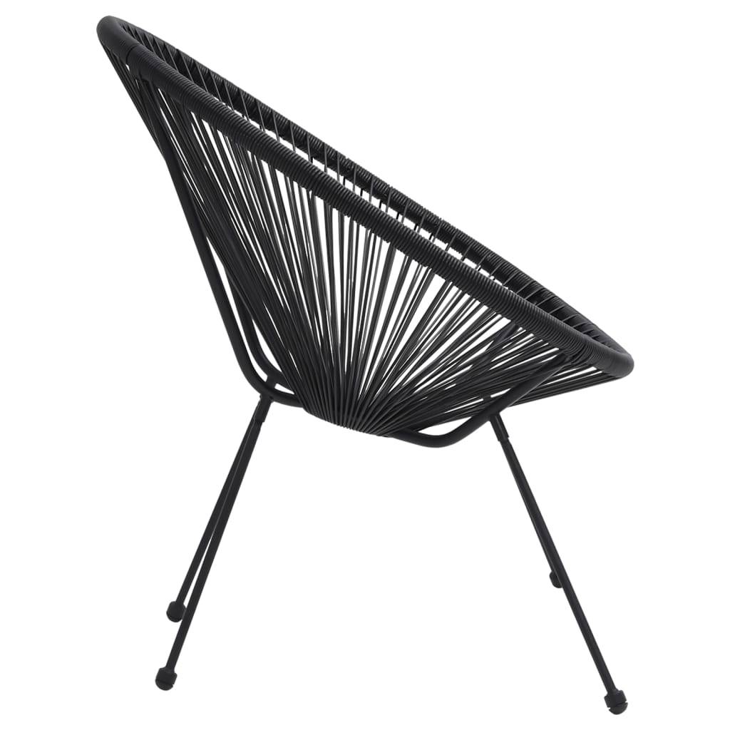 ComfortXL - Salon de Jardin 5p Rotin PVC Rond Table Ronde Ø70cm Extérieur Noir – ComfortXL Outdoor Living - Image 8