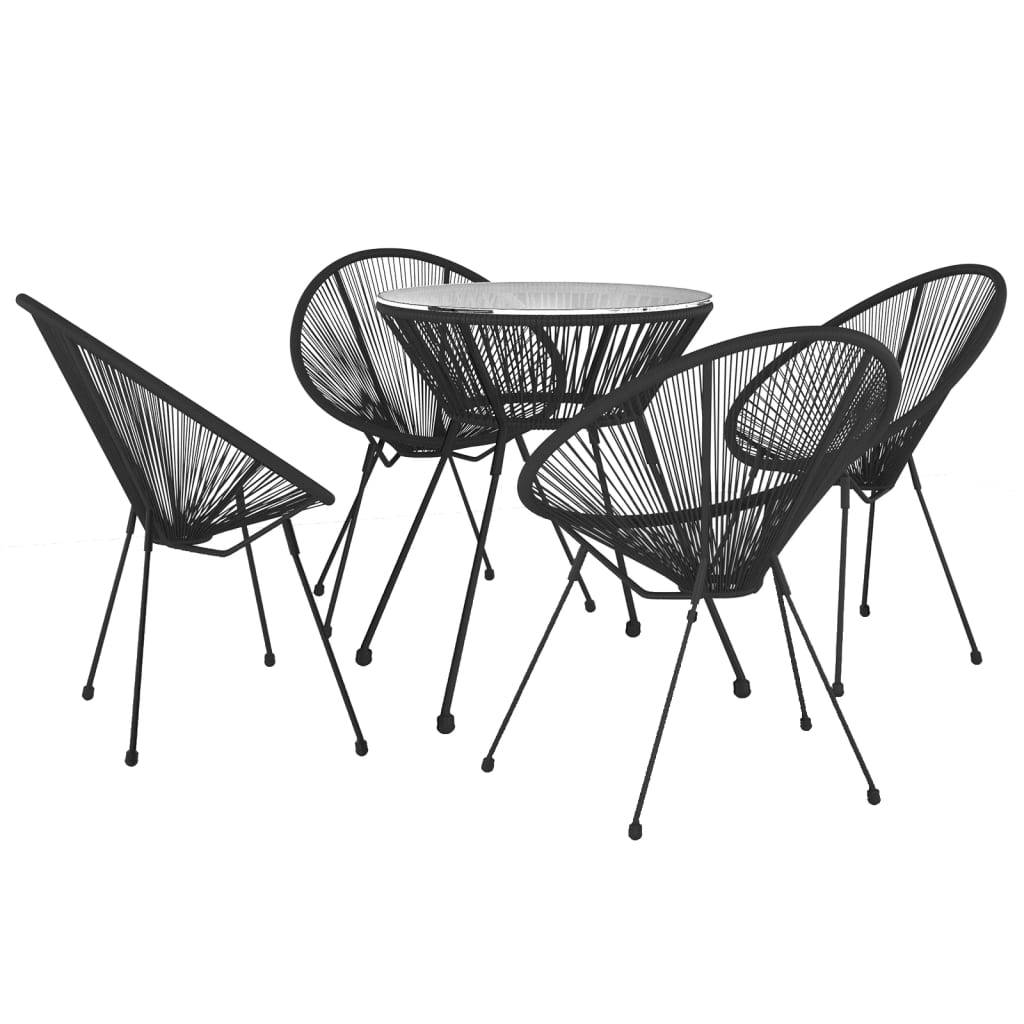 ComfortXL - Salon de Jardin 5p Rotin PVC Rond Table Ronde Ø70cm Extérieur Noir – ComfortXL Outdoor Living - Image 3