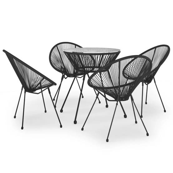 ComfortXL - Salon de Jardin 5p Rotin PVC Rond Table Ronde Ø70cm Extérieur Noir – ComfortXL Outdoor Living - Image 2