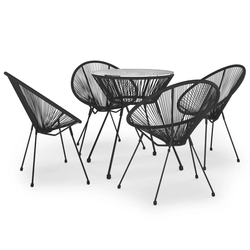 ComfortXL - Salon de Jardin 5p Rotin PVC Rond Table Ronde Ø70cm Extérieur Noir – ComfortXL Outdoor Living - Image 2