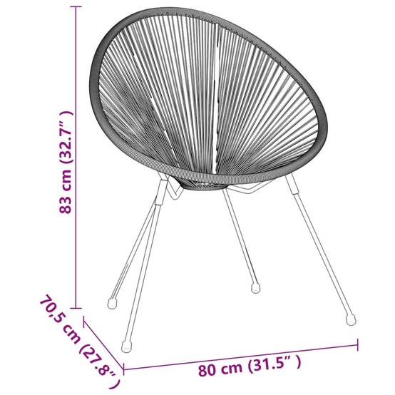 ComfortXL - Salon de Jardin 5p Rotin PVC Rond Table Ronde Ø70cm Extérieur Noir – ComfortXL Outdoor Living - Image 4