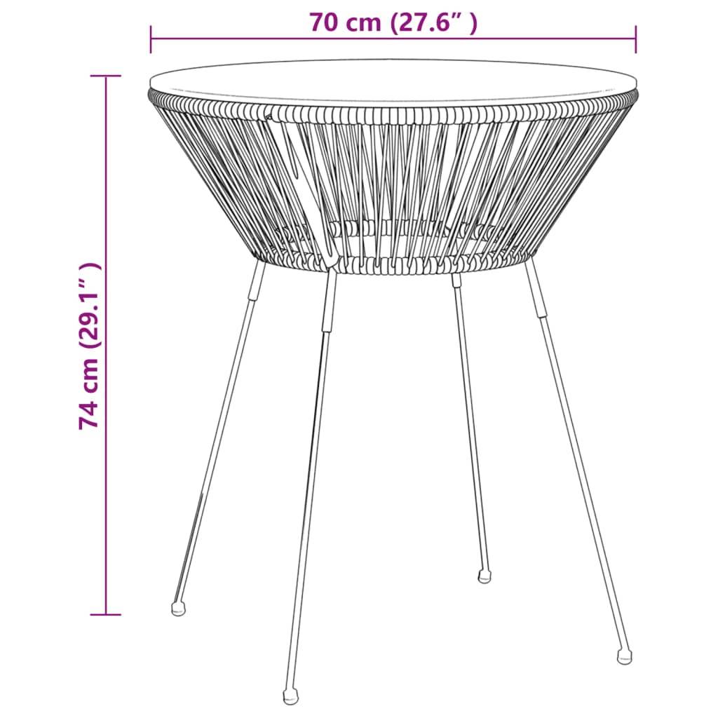 ComfortXL - Salon de Jardin 5p Rotin PVC Rond Table Ronde Ø70cm Extérieur Noir – ComfortXL Outdoor Living - Image 10