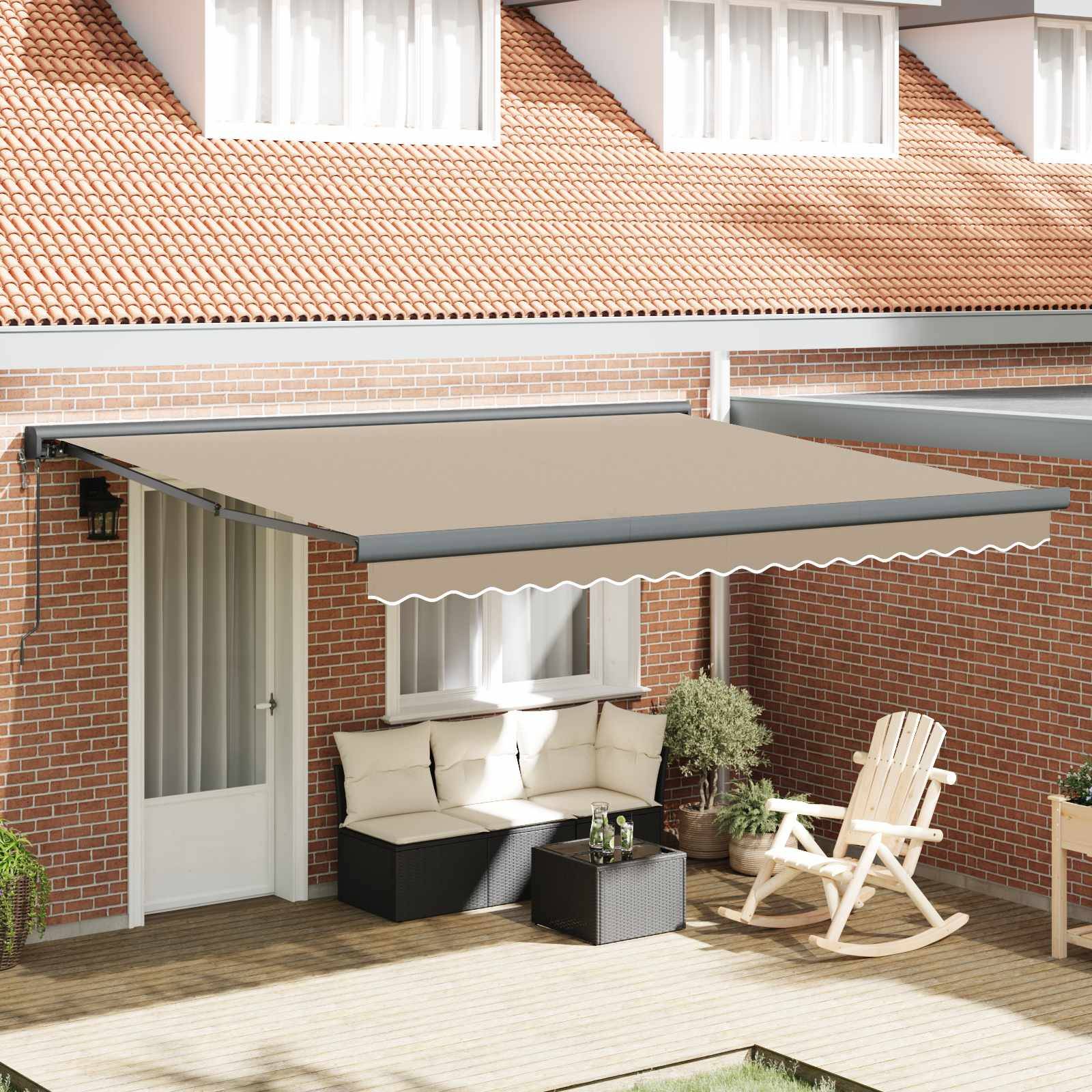 Prolenta Premium - Store banne aluminium thermolaqué beige  380 x 20 cm  - Prolenta premium p3392.3 - Image 1