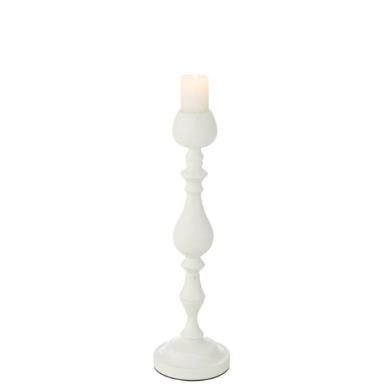 Bougeoir en Métal "Monarchy" 47cm Blanc - Image 2