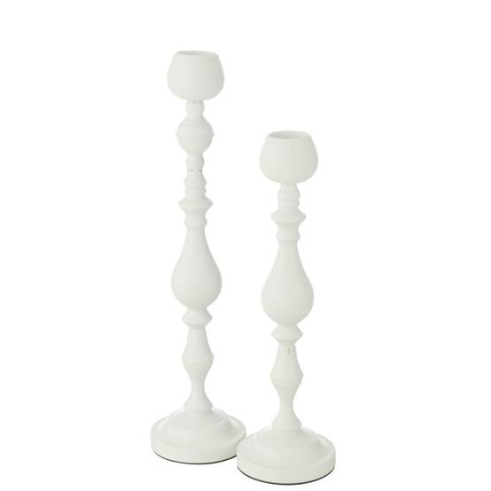 Bougeoir en Métal "Monarchy" 47cm Blanc - Image 3