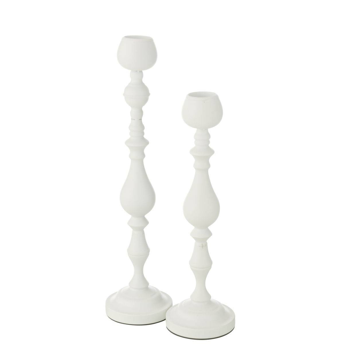 Bougeoir en Métal "Monarchy" 47cm Blanc - Image 3
