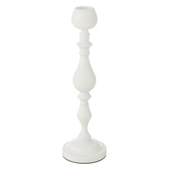 Bougeoir en Métal "Monarchy" 47cm Blanc - Image 1
