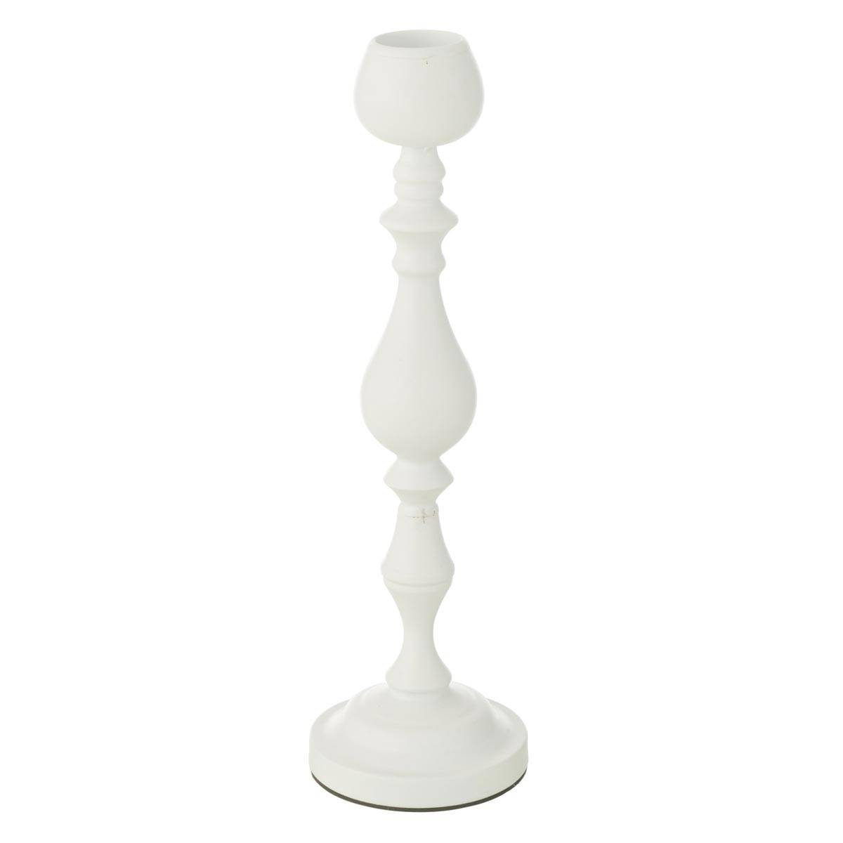 Bougeoir en Métal "Monarchy" 47cm Blanc - Image 1