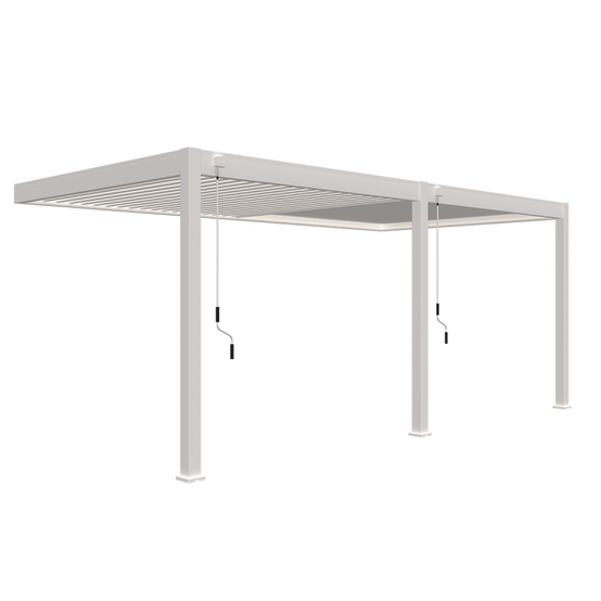 Ombrea - Pergola bioclimatique Ombréa adossée VS 3x6M Blanc + 2 stores - Image 5