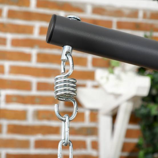 ComfortXL - Fauteuil suspendu œuf résine tressée pliable jardin et terrasse relaxation gris - ComfortXL Outdoor Living - Image 10