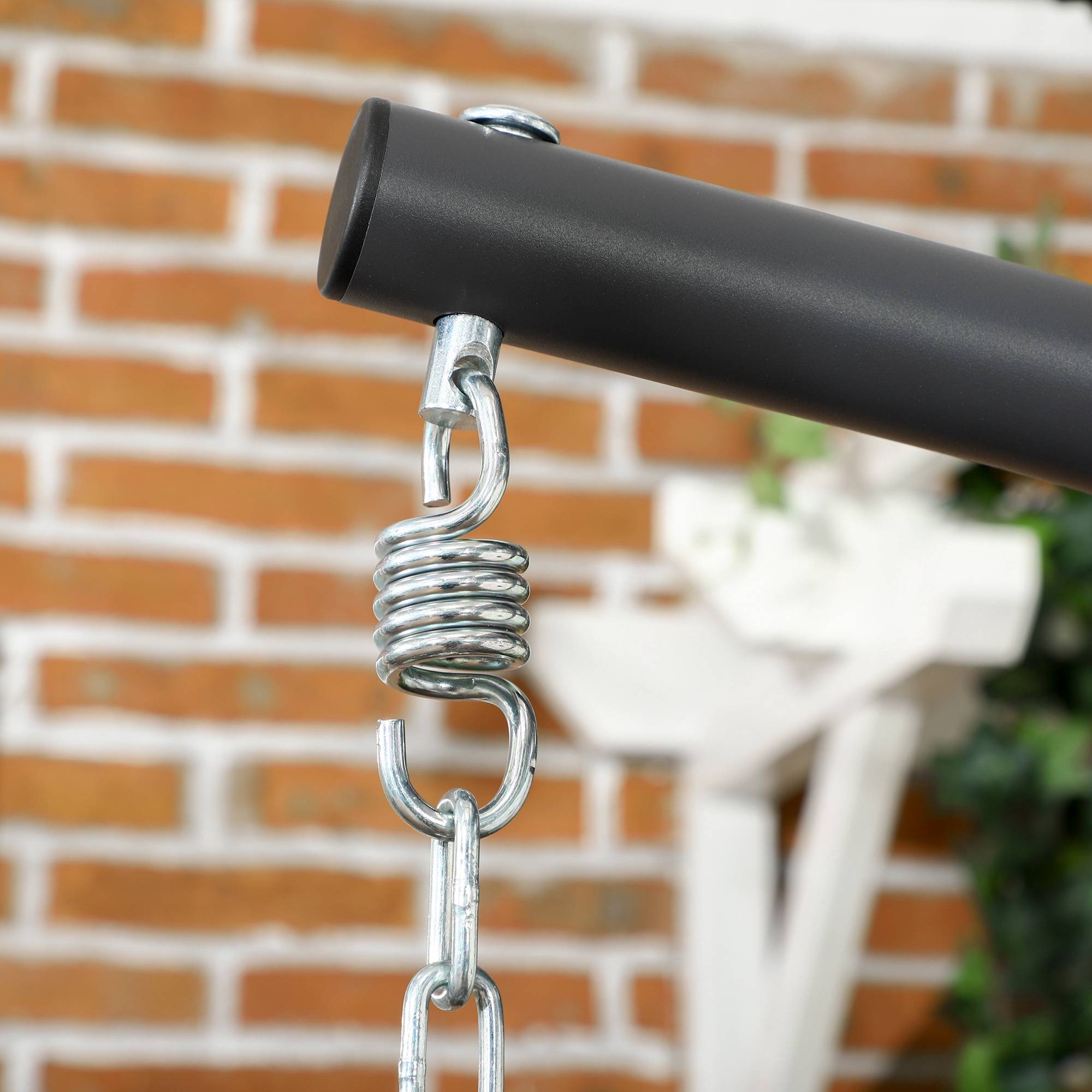 ComfortXL - Fauteuil suspendu œuf résine tressée pliable jardin et terrasse relaxation gris - ComfortXL Outdoor Living - Image 10