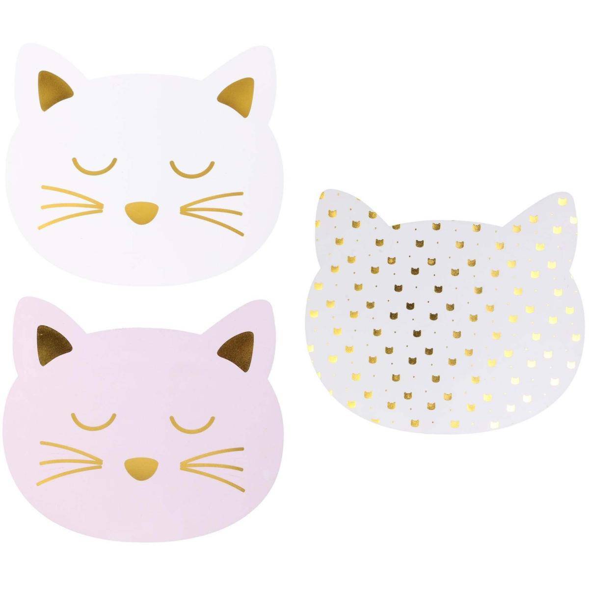 The Concept Factory - Set de table en PVC Chat (Lot de 3) - Image 1