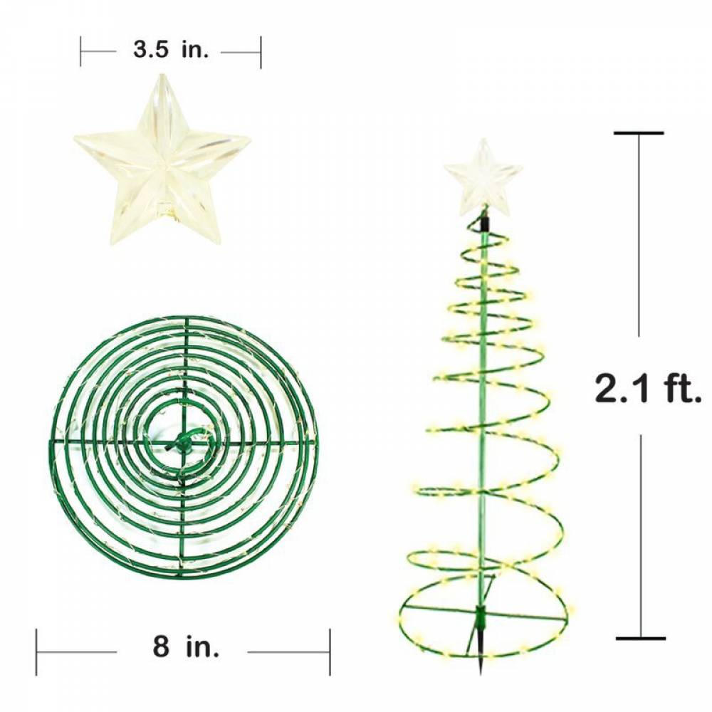(Blanc chaud) décoration d'arbre de noël artificiel solaire extérieur, lumières de jardin solaires, décoration d'arbre lumineux LED de noël - Image 2