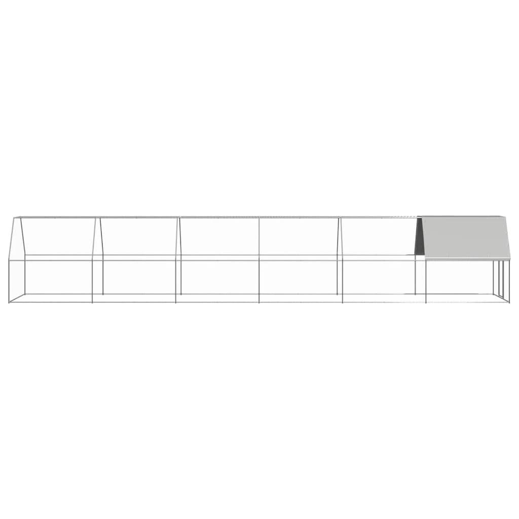 Poulailler Volière Extérieur Acier Galvanisé pour Jardin Sécurisé 2x12x2m – ComfortXL Outdoor Living - Image 3