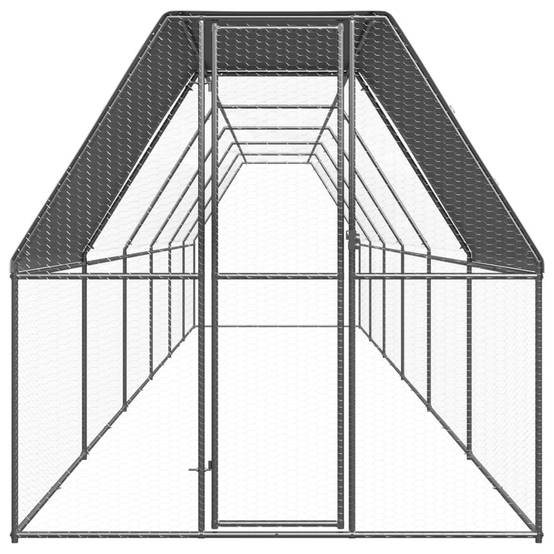 Poulailler Volière Extérieur Acier Galvanisé pour Jardin Sécurisé 2x12x2m – ComfortXL Outdoor Living - Image 2