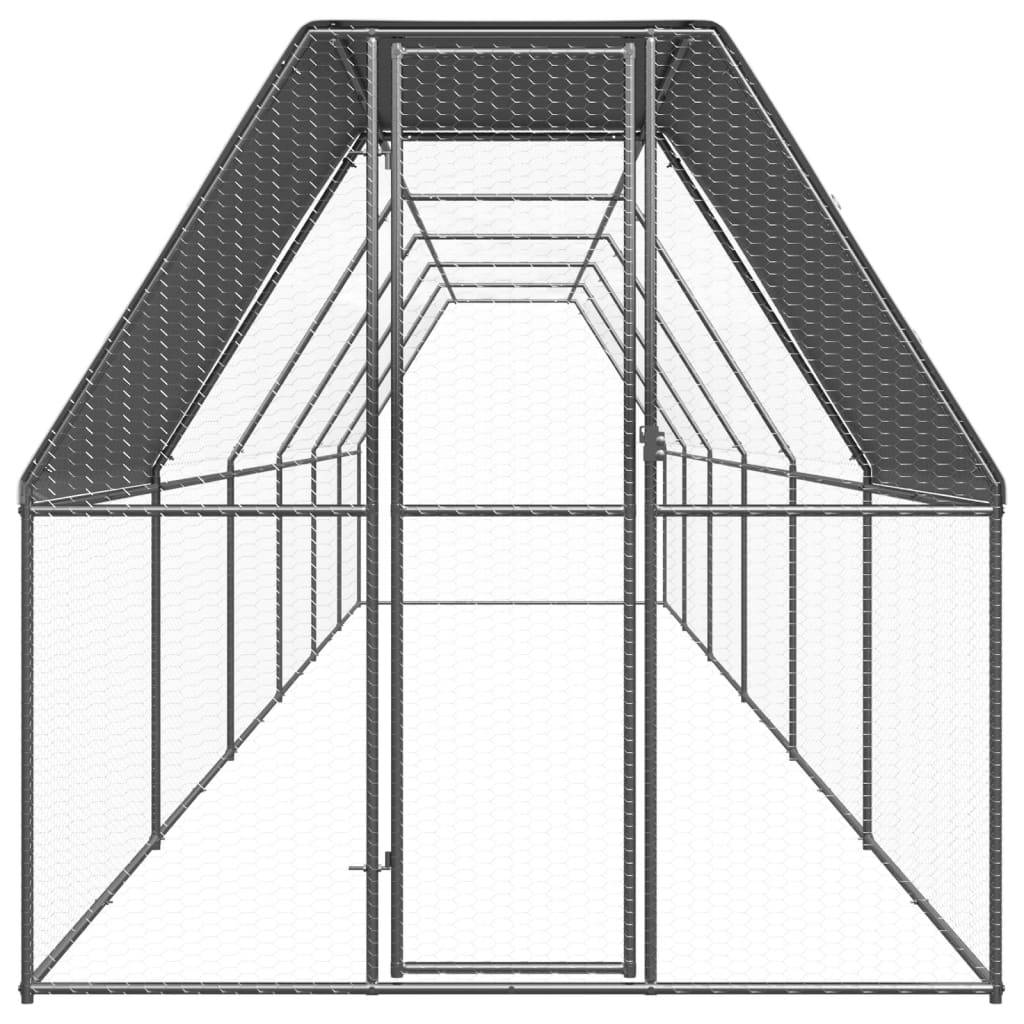 Poulailler Volière Extérieur Acier Galvanisé pour Jardin Sécurisé 2x12x2m – ComfortXL Outdoor Living - Image 2