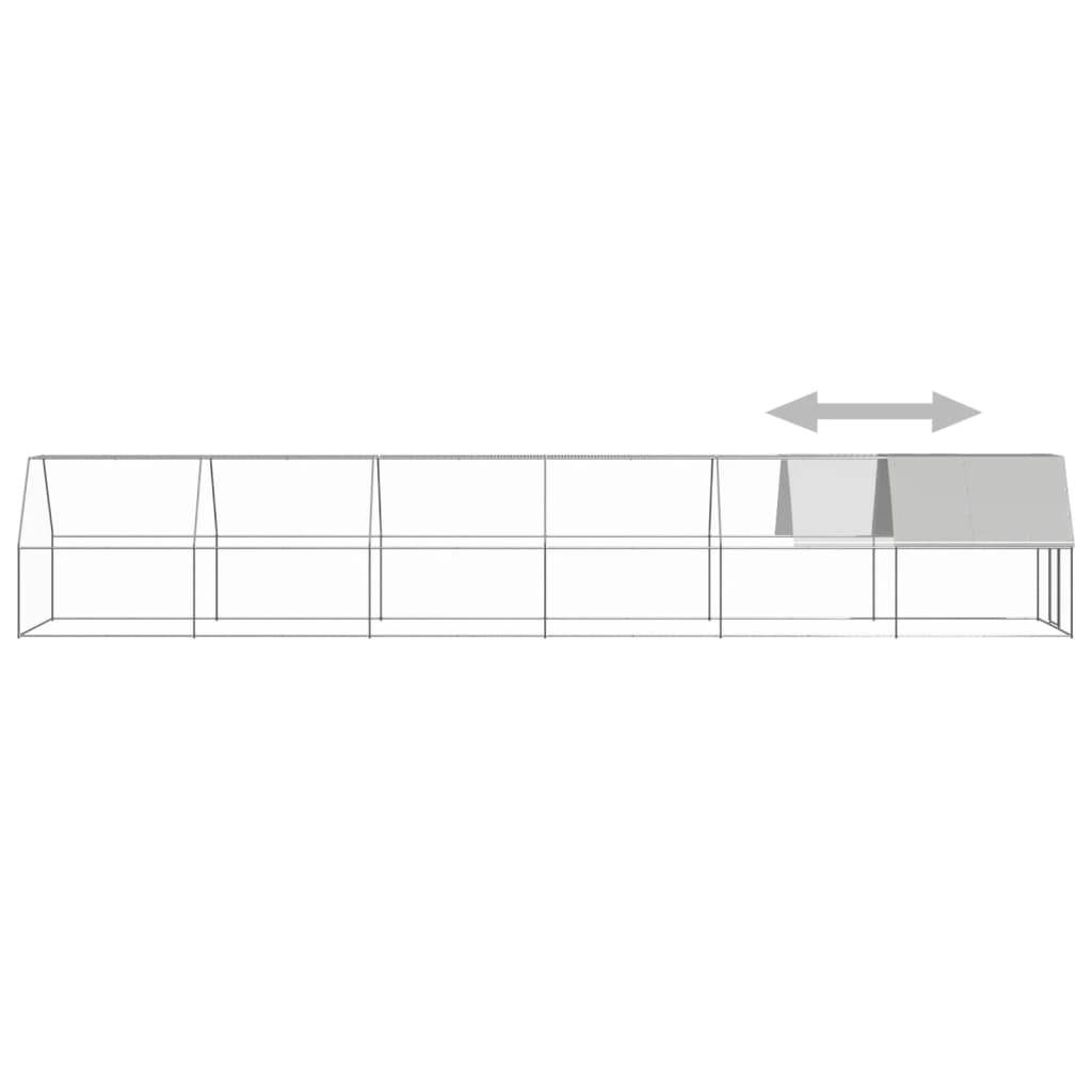 Poulailler Volière Extérieur Acier Galvanisé pour Jardin Sécurisé 2x12x2m – ComfortXL Outdoor Living - Image 4