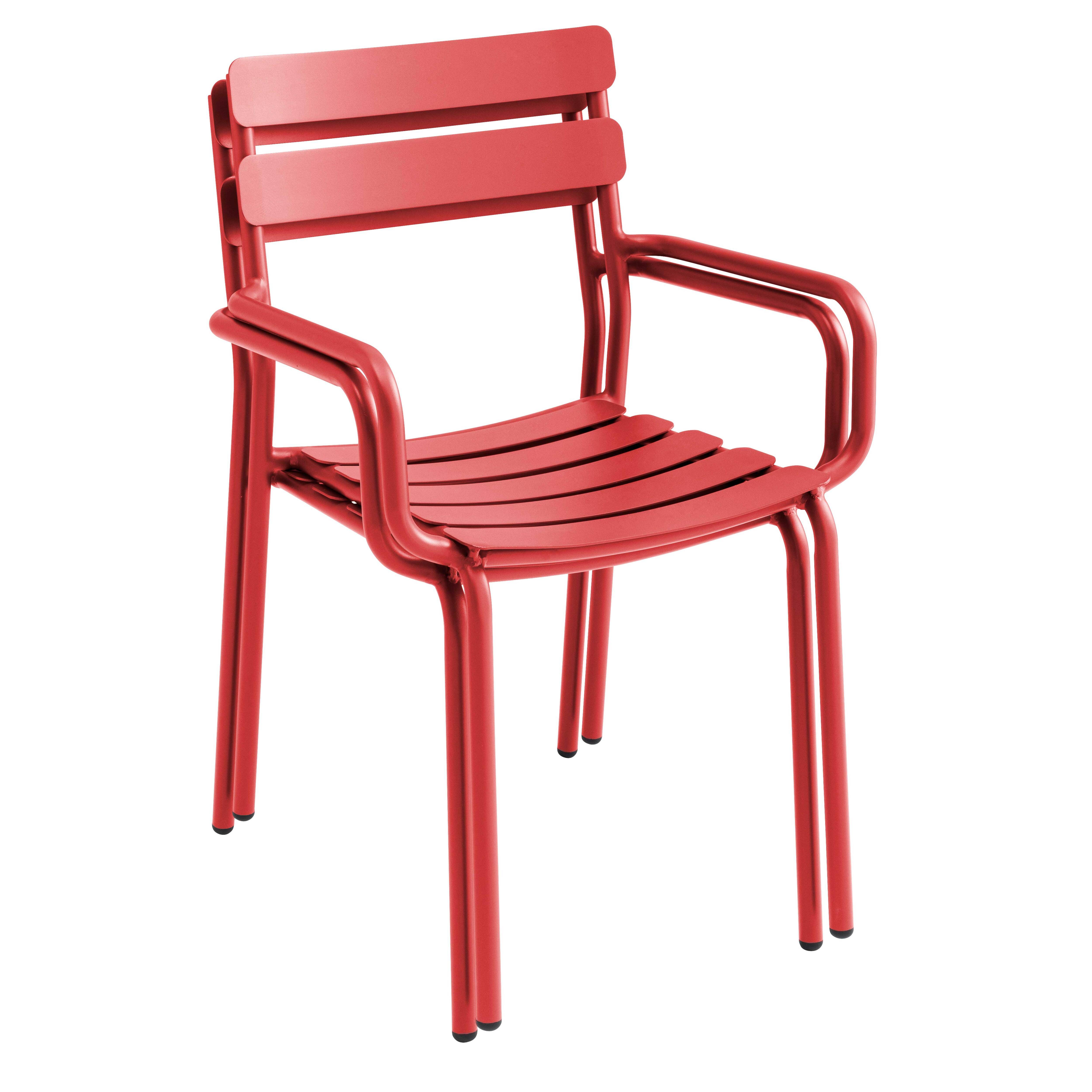 Oviala - Ensemble table de terrasse 70cm et 2 fauteuils rouge foncé Almada - Oviala - Image 6