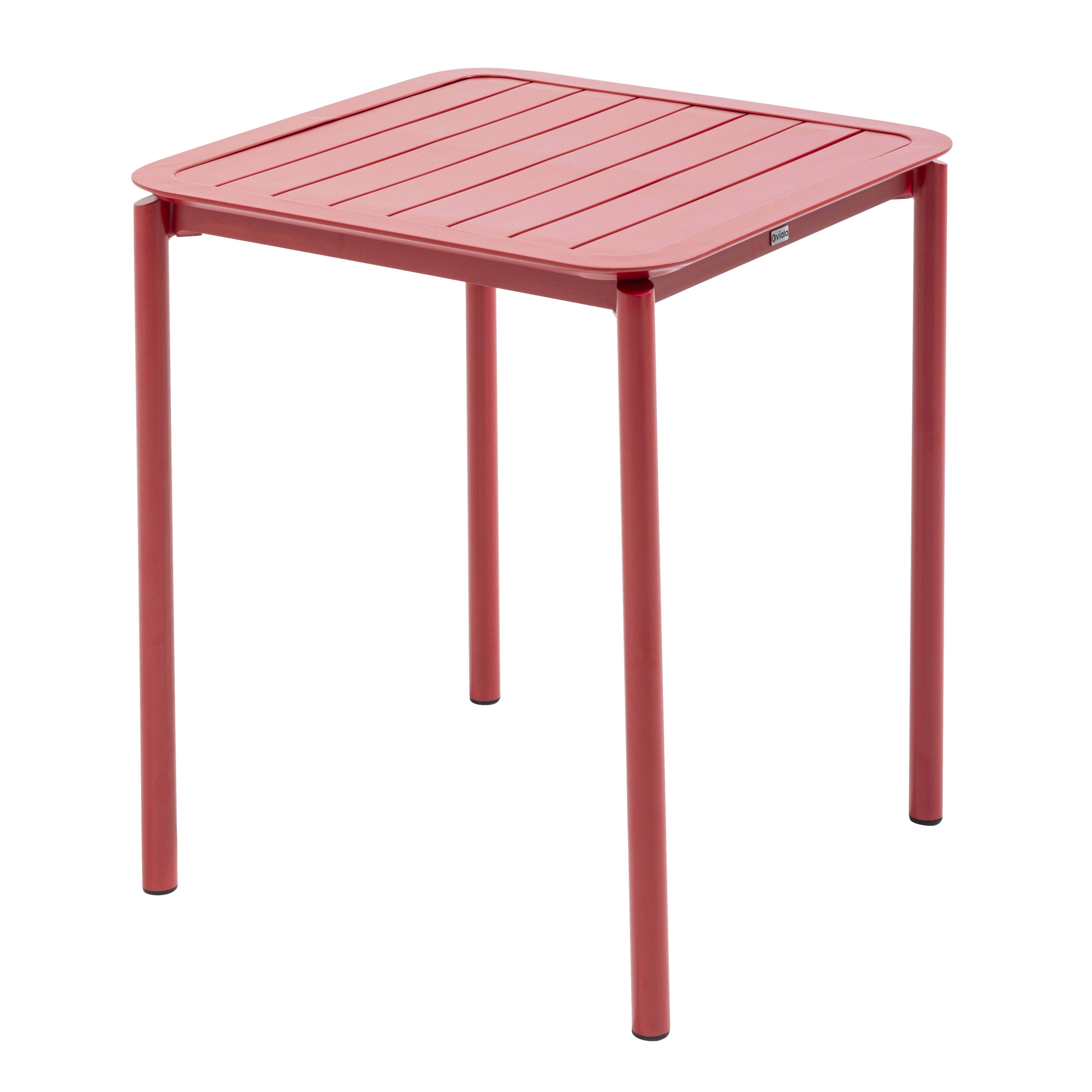 Oviala - Ensemble table de terrasse 70cm et 2 fauteuils rouge foncé Almada - Oviala - Image 5