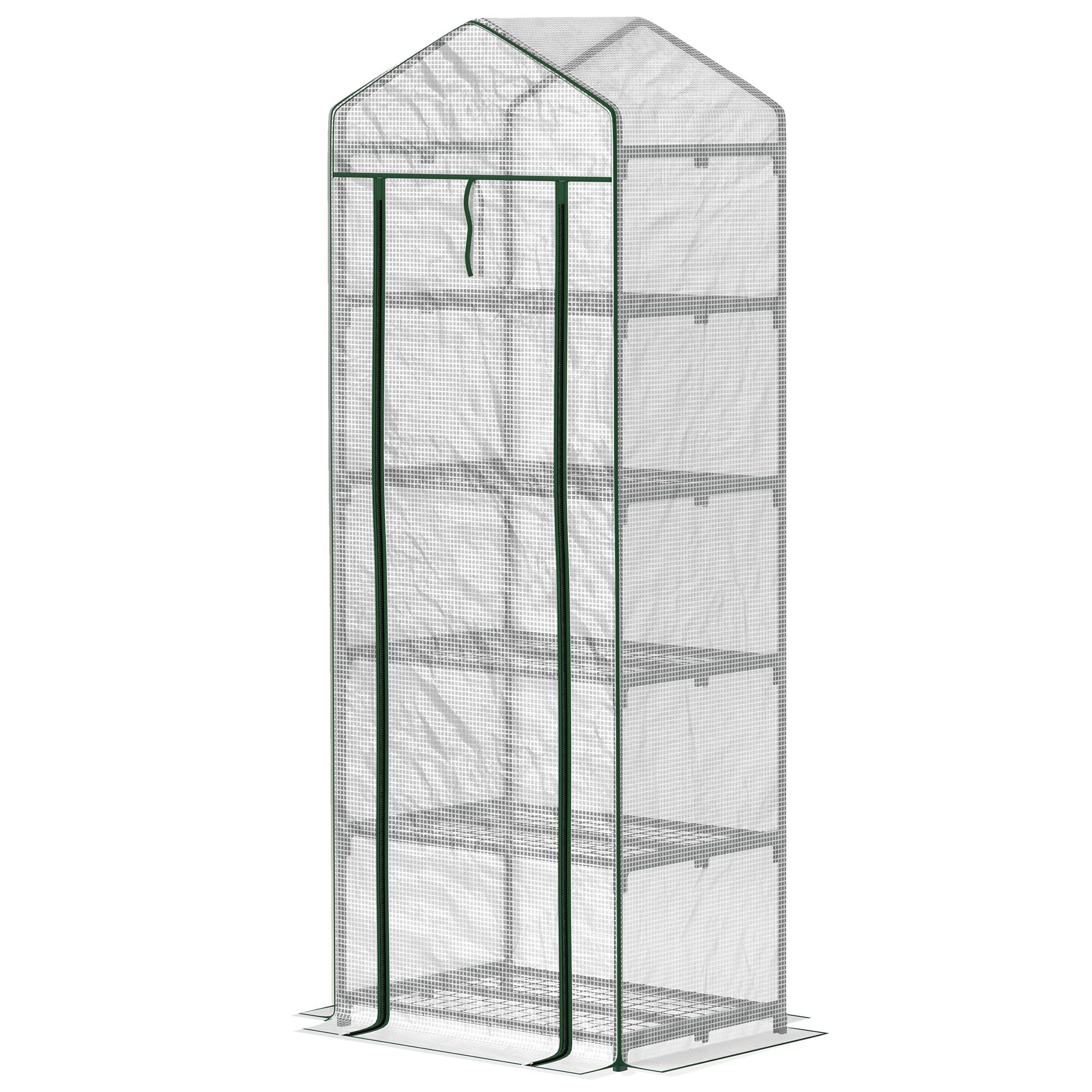 Serre verticale acier pour fleurs croissance optimale 69x49x193cm blanc - ComfortXL Outdoor Living - Image 2
