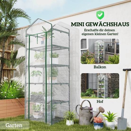 Serre verticale acier pour fleurs croissance optimale 69x49x193cm blanc - ComfortXL Outdoor Living - Image 8
