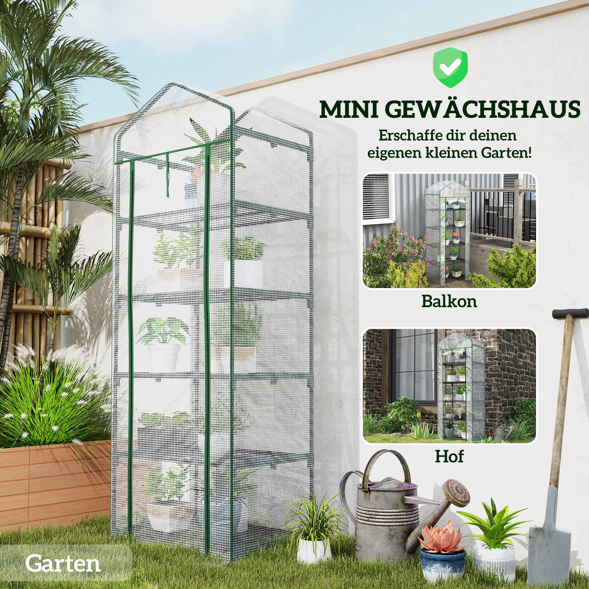Serre verticale acier pour fleurs croissance optimale 69x49x193cm blanc - ComfortXL Outdoor Living - Image 8