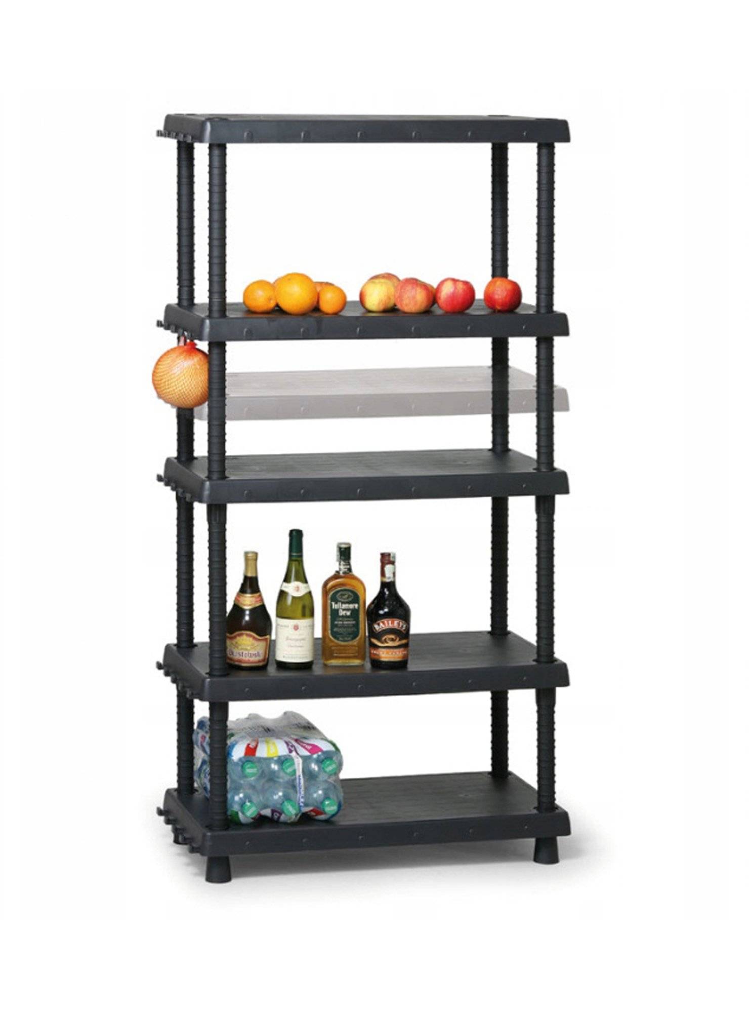 Dmora - Armoire d'extérieur Dastrolog, Etagère d'extérieur, Armoire polyvalente avec 3 étagères, 100% Made in Italy, Anthracite, 92x45h165 cm - Dmora - Image 5