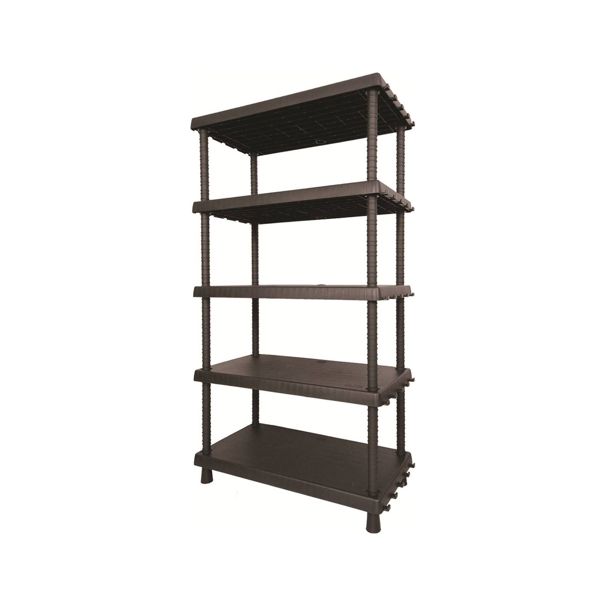 Dmora - Armoire d'extérieur Dastrolog, Etagère d'extérieur, Armoire polyvalente avec 3 étagères, 100% Made in Italy, Anthracite, 92x45h165 cm - Dmora - Image 1
