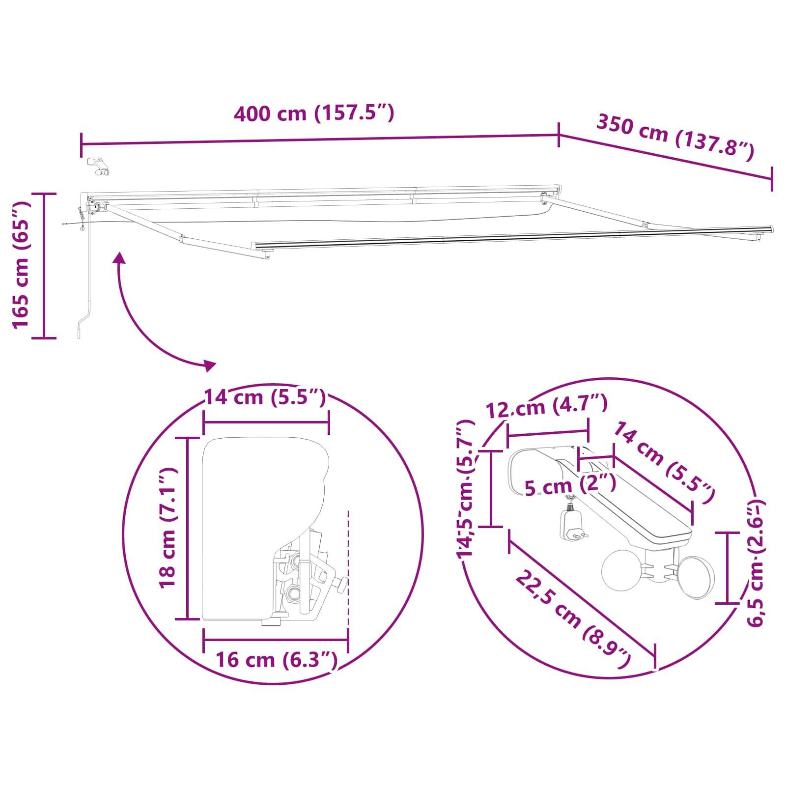 Vidaxl - Auvent rétractable électrique 4 × 3,5 m vidaXL 3421613 - Image 3