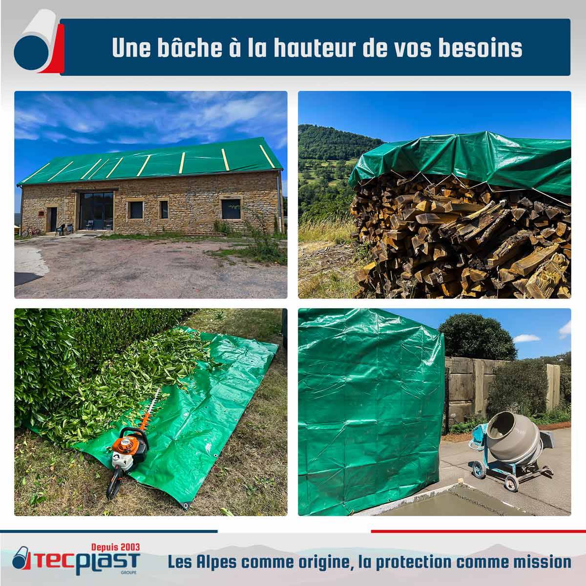 Tecplast - Bâche Pergola 3x5 m HQ250PR Verte et Marron - Haute Performance - Toile Pergola ou Tonnelle étanche pour terrasse TECPLAST - Image 2