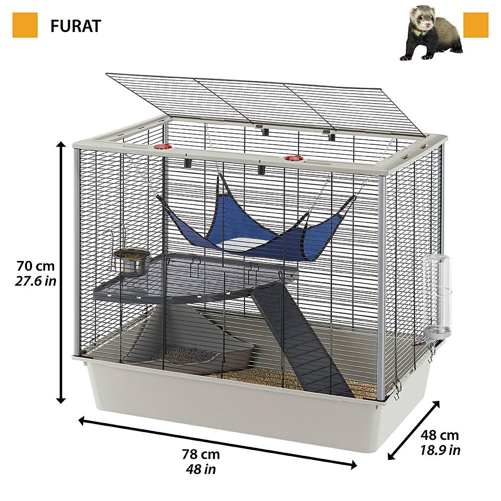 Ferplast - Ferplast Cage confortable pour fûrets et rats FURAT, strucutre à plusieurs niveaux avec accessoires inclus, angles renforcés, vernis métal et - Image 2