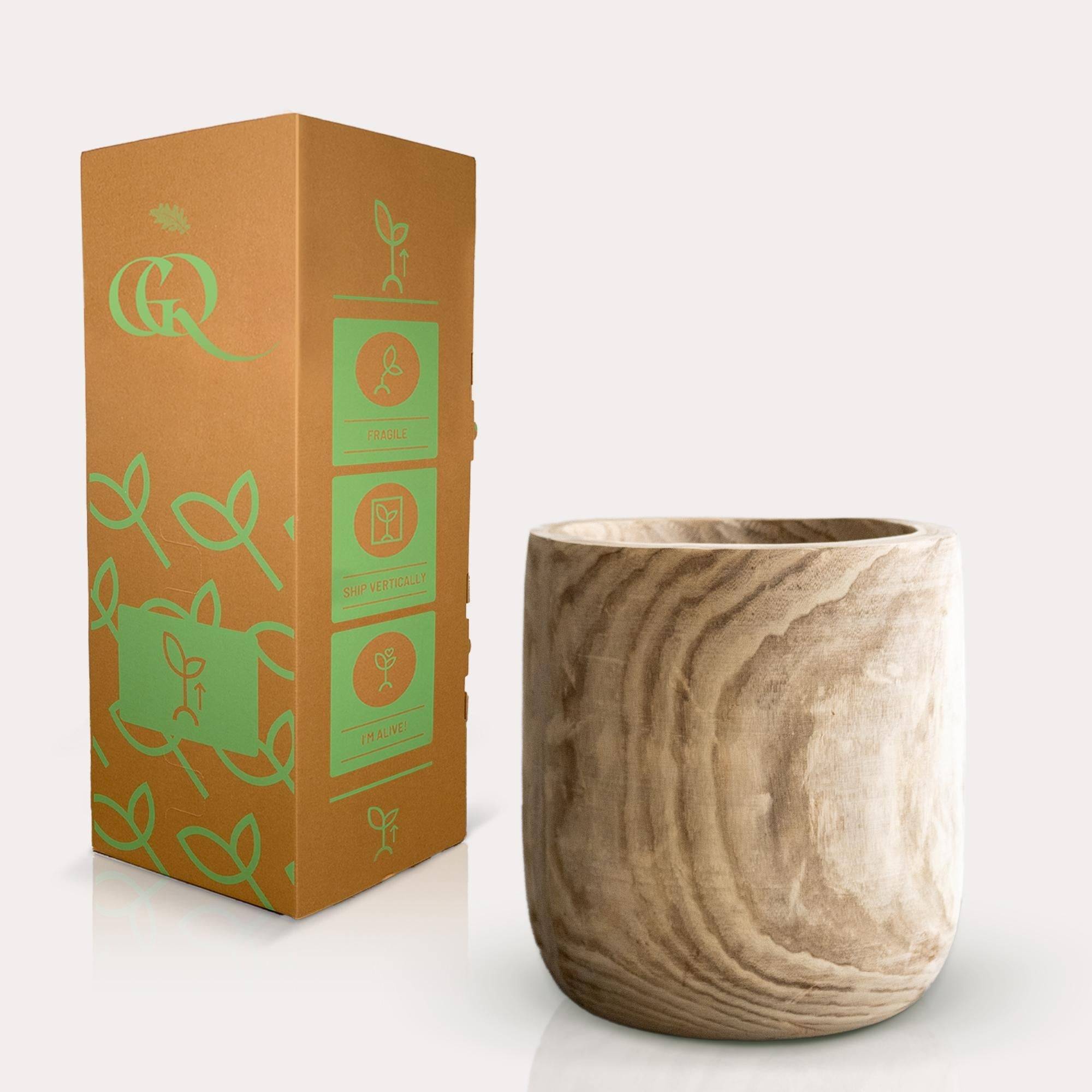 Cache-pot en bois - h42cm, Ø40cm- La Green Touch - Image 3