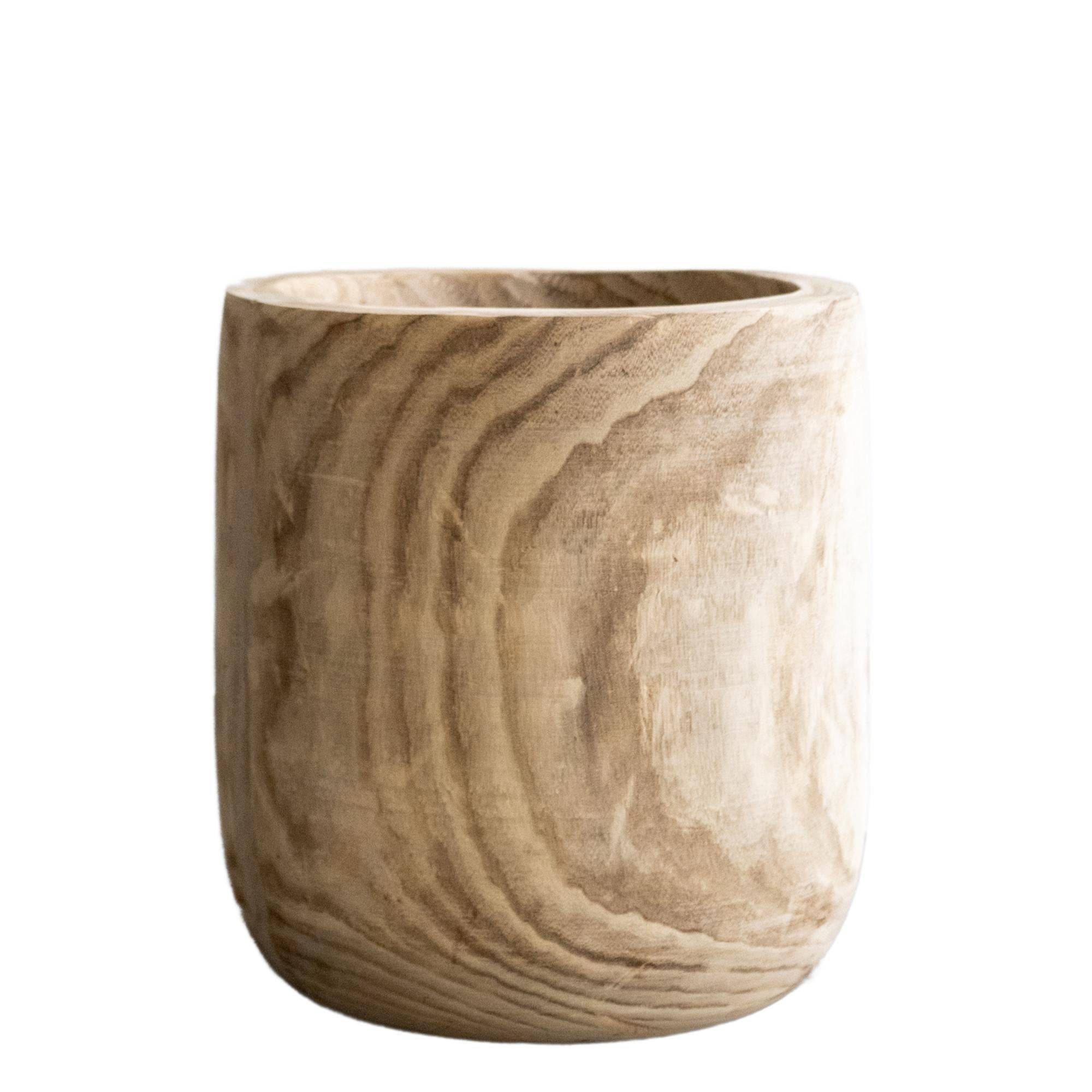 Cache-pot en bois - h42cm, Ø40cm- La Green Touch - Image 1